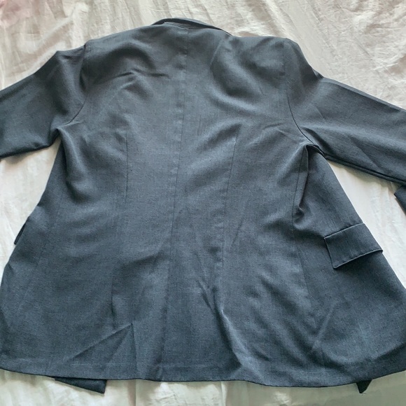 Vintage Rosebuds Charcoal Grey Pantsuit Size Large - Picture 5 of 9